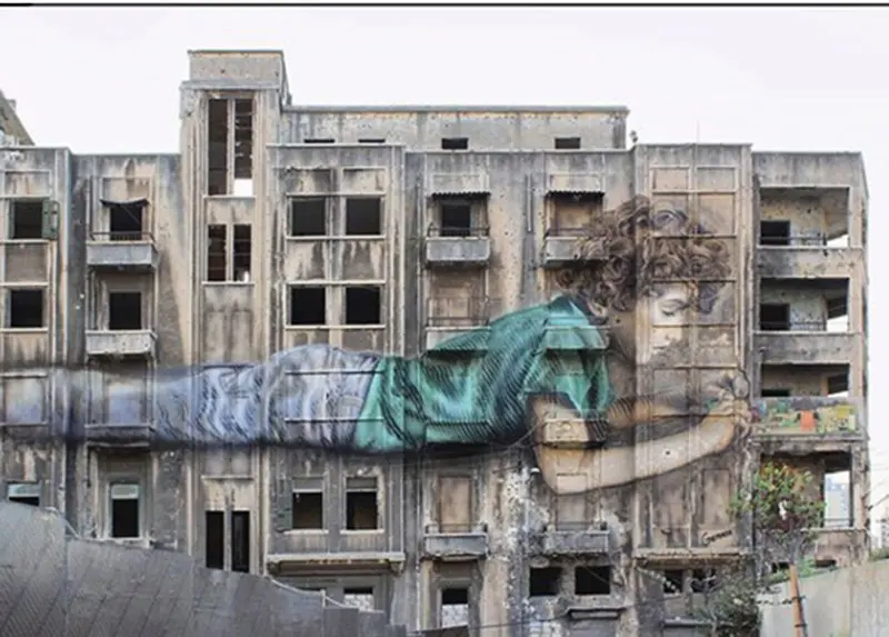 Mural in Beirut produced by Jorge Rodríguez-Gerada