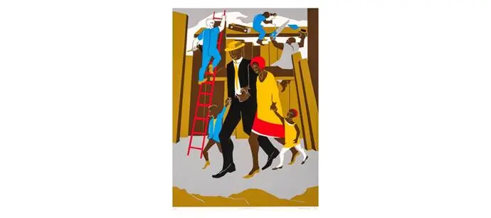 Jacob Lawrence
The Builders (Family), 1974
Silkscreen on paper
34” x 25.75”
