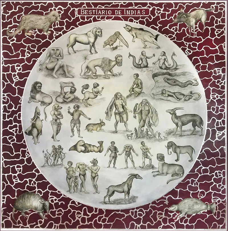 Adriana Bustos: Bestiario de India’s en Parque de la Memoria, Buenos Aires