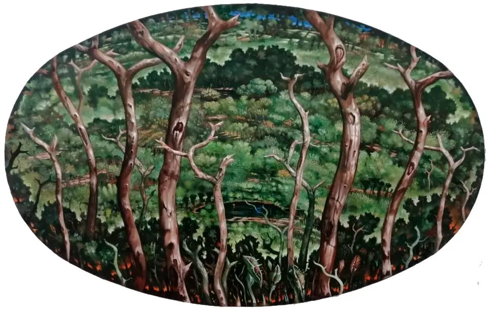 José García Cordero Paysage auvergnat con laguna