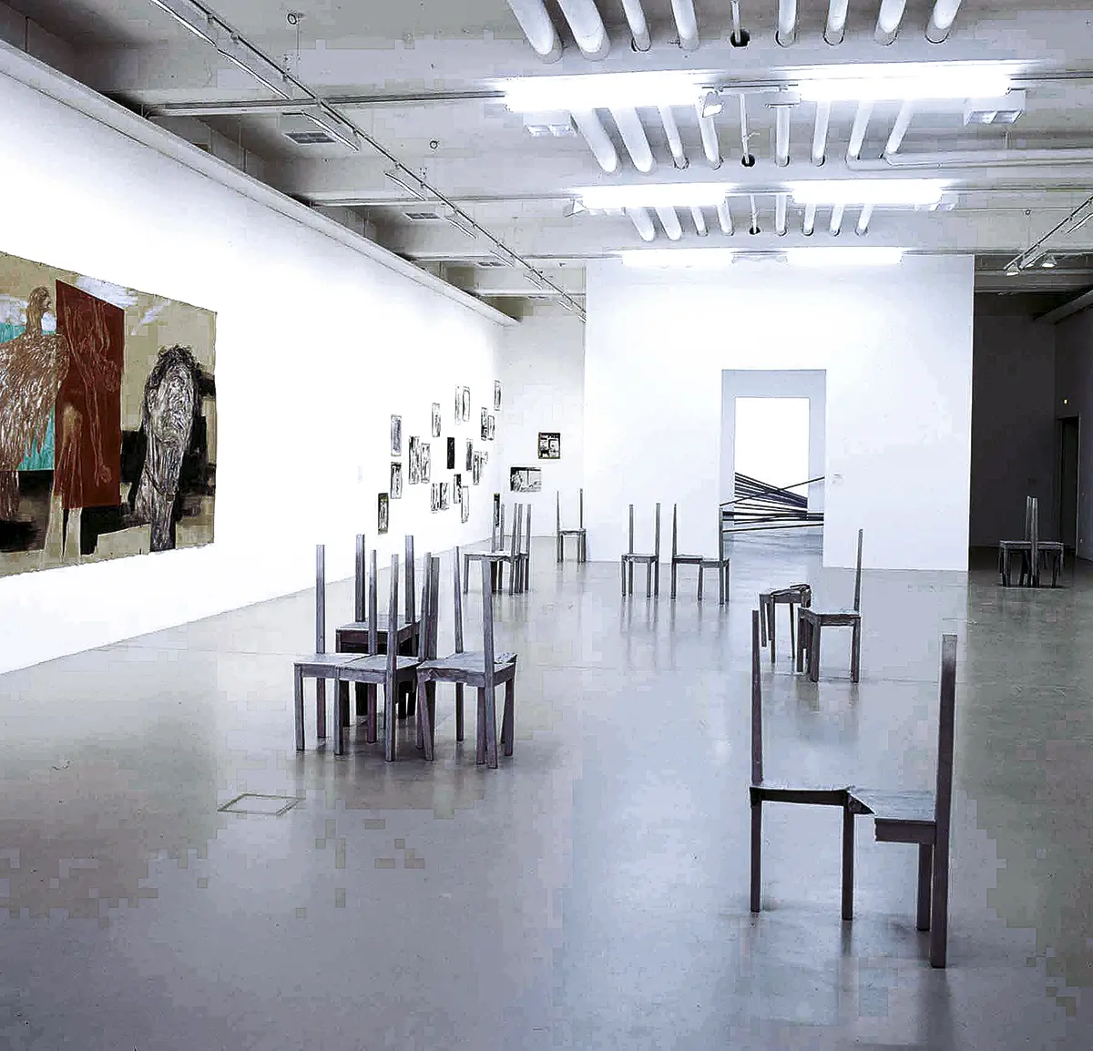 Doris Salcedo. Tenebrae, 2002. Installation with wooden chairs. Variable dimensions.