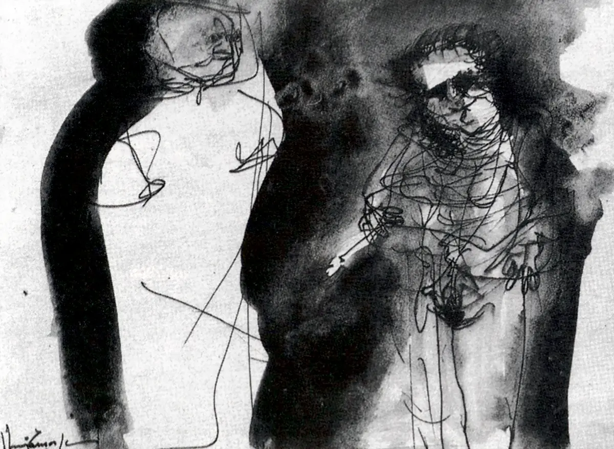 Iberê Camargo. Untitled, 1993. Drawing. 10 x 14 inches. Collection: María Camargo.