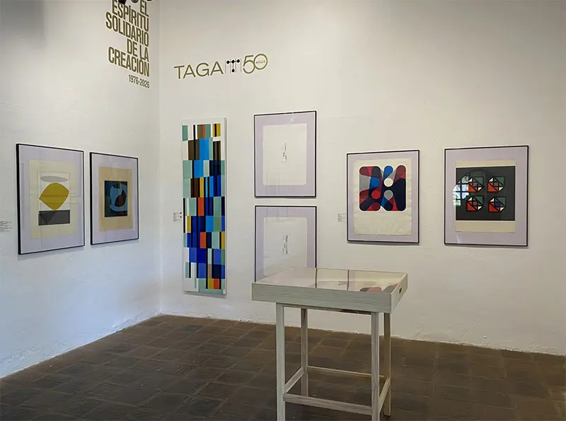 Vista de la exposición con obras de Victor Vasarely, Alejandro Otero y Manuel Espinoza. Foto: Costanza De Rogatis