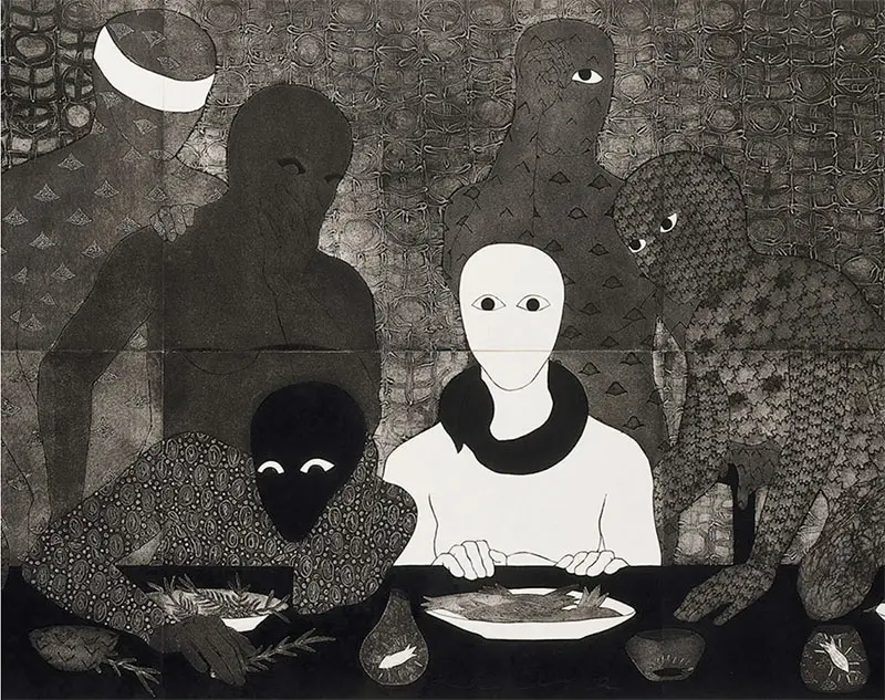 Belkis Ayón. La cena (1993, detalle). IMAGEN Colección Eduardo F. Costantini / malba.org.ar